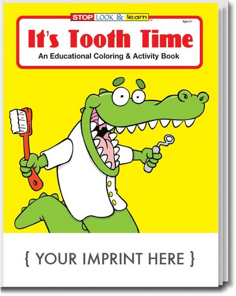 CS0335 It's Tooth Time Coloring and Activity BOOK with Custom Imprint